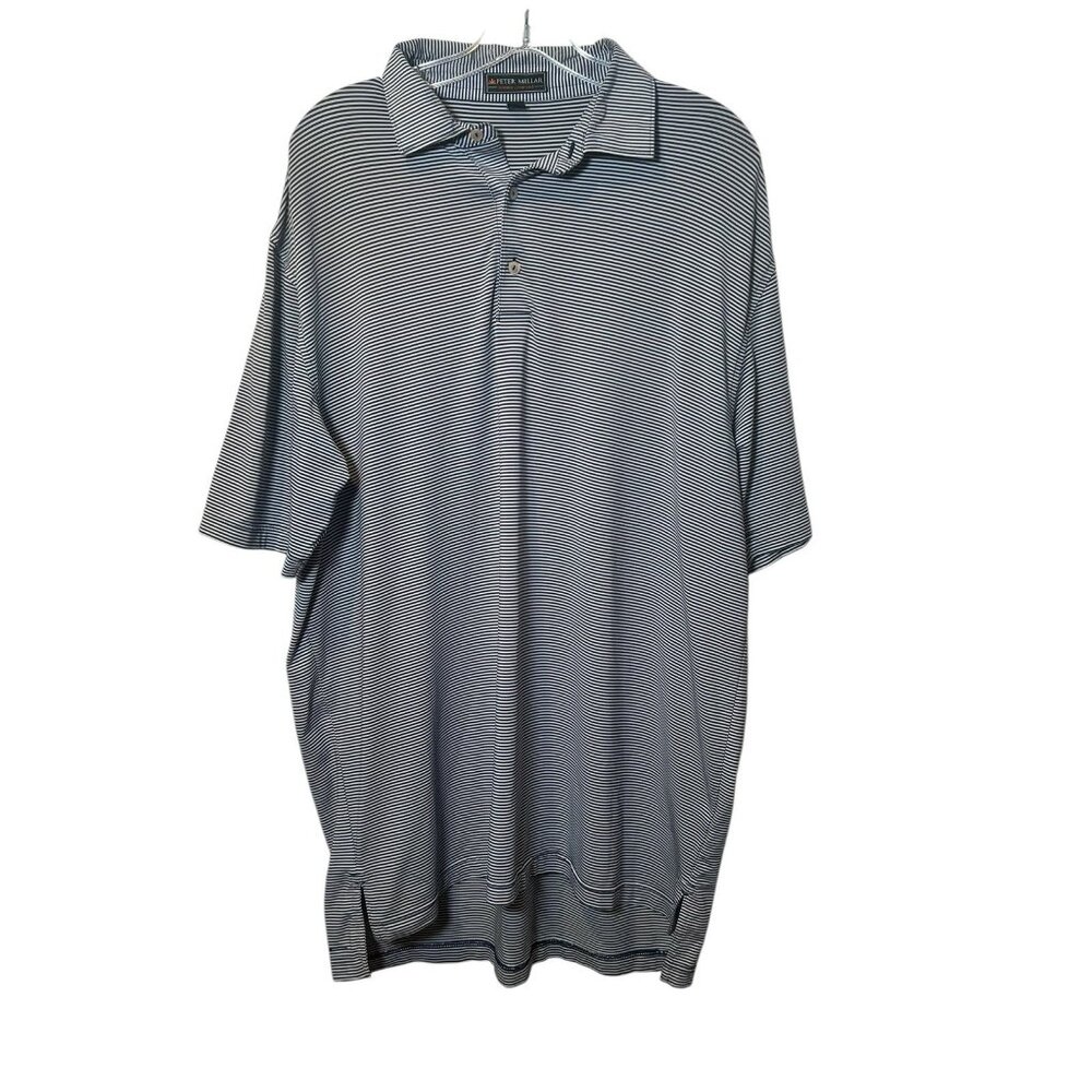 Peter Millar Summer Comfort Polo Mens L Striped Seabrook Island Cup Golf Shirt
